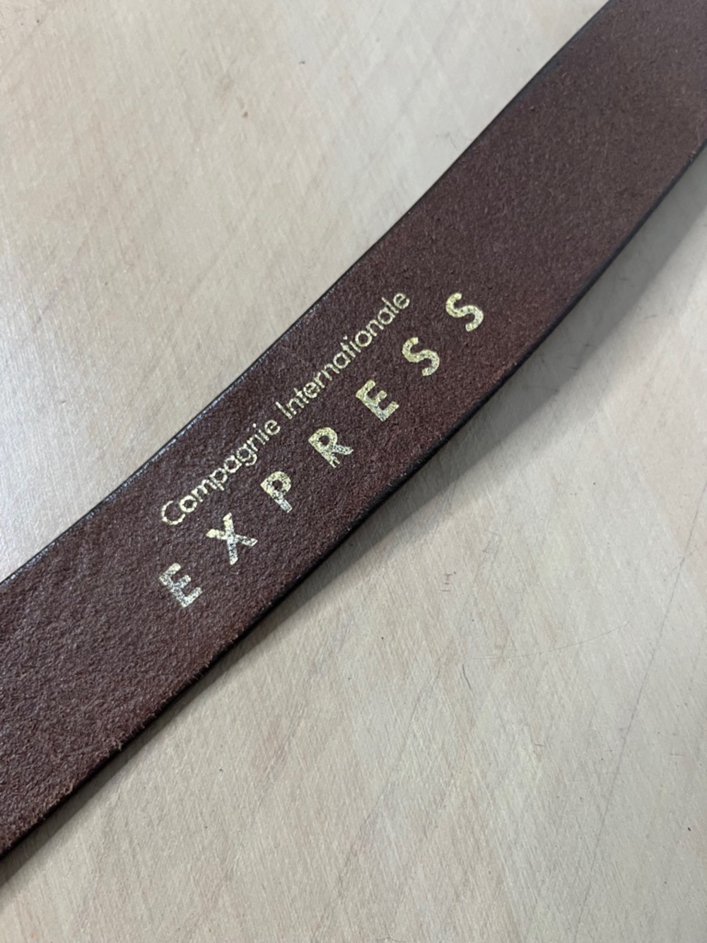 Express Women's Brown Italian Leather Belt with Brass Buckle Size @ - Picture 3 of 5